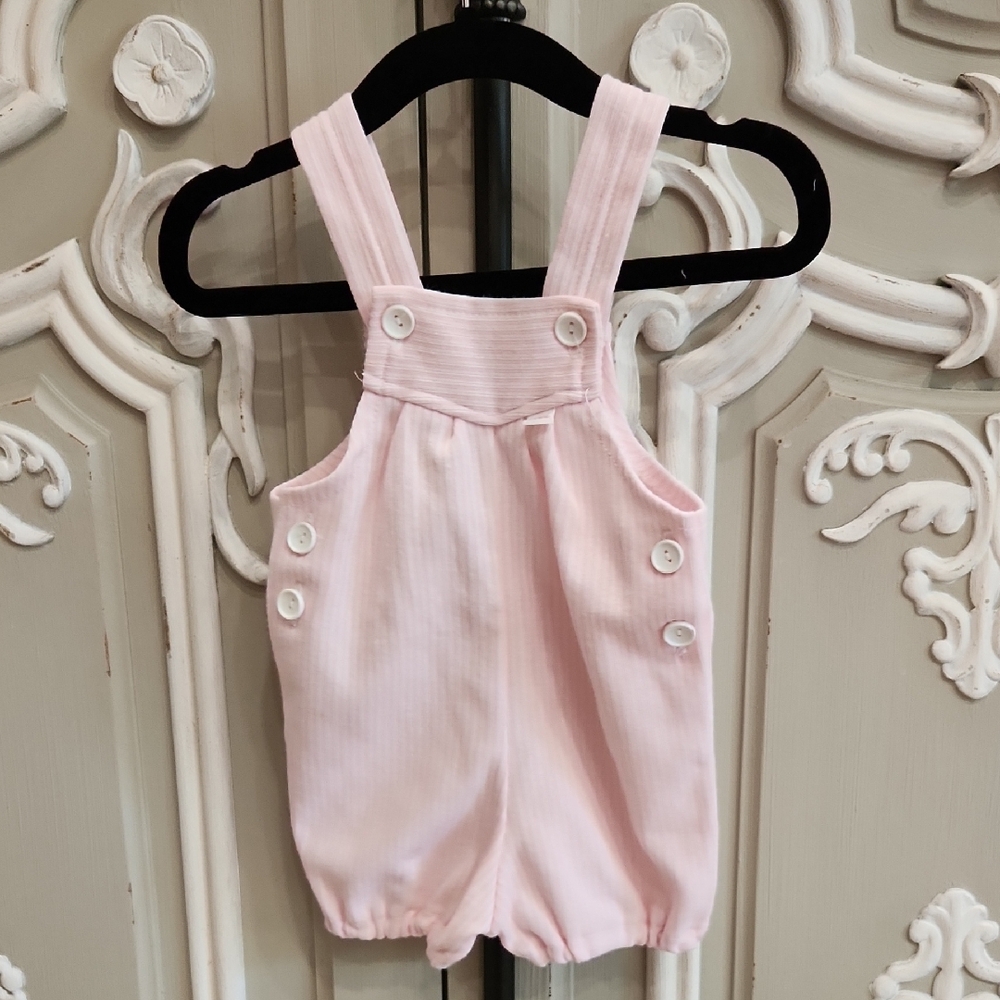 Mother Care Vintage Baby Girl Light Pink Kids Overalls Size 6 - 12 Months